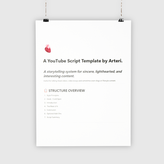 YouTube Script Template by Arteri