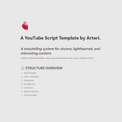 YouTube Script Template by Arteri