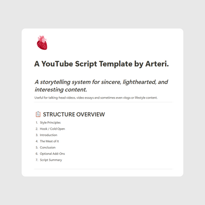 YouTube Script Template by Arteri