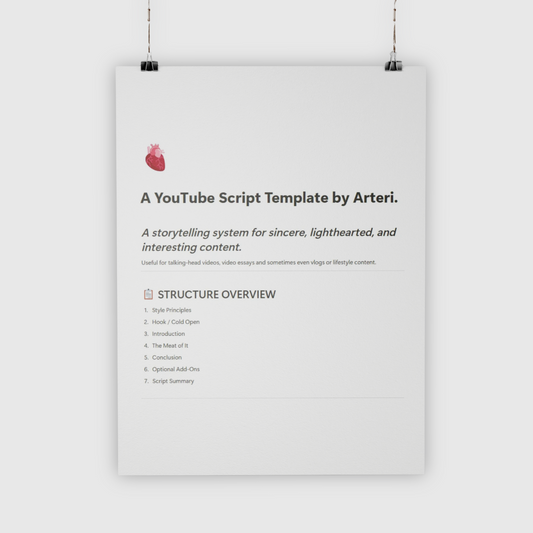YouTube Script Template by Arteri